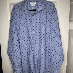 Michael Strahan Collection: Light Blue Geometric Men's Shirt